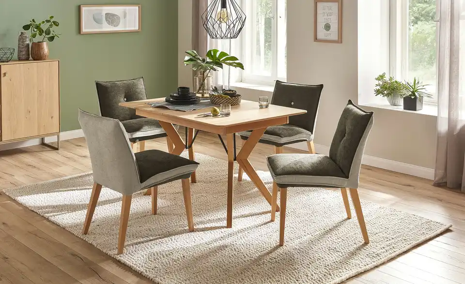 Woodford Esszimmerstuhl mit Kombi-Bezug Sunna BHT 52|87|65 cm, Webstoff