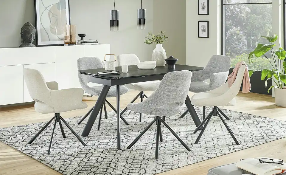 uno Esszimmerstuhl drehbar Debby BHT 60|85,5|62 cm, Webstoff grob