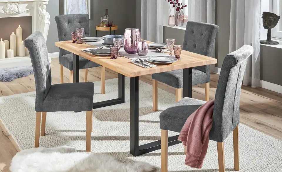 Woodford Esszimmerstuhl im 2er Set Messena BHT 46|97|54 cm, Webstoff