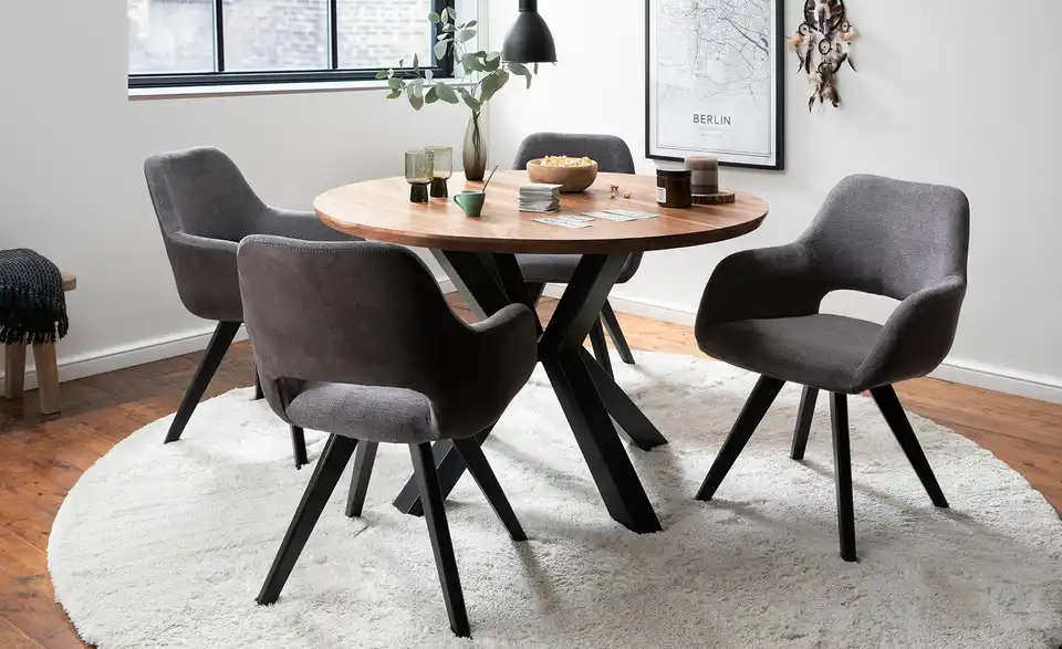 Woodford Armlehnstuhl Lucina BHT 56|86|64 cm, Mikrofaser grob