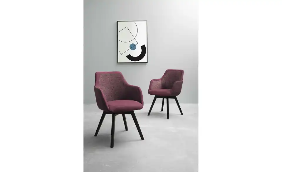 Dine + Mine Armlehnstuhl mit Massivholzgestell Corby BHT 56|85|65 cm, Webstoff