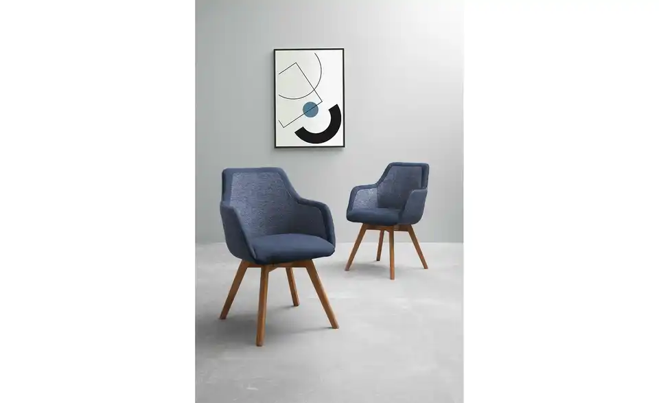 Dine + Mine Armlehnstuhl mit Massivholzgestell Corby BHT 56|85|65 cm, Webstoff