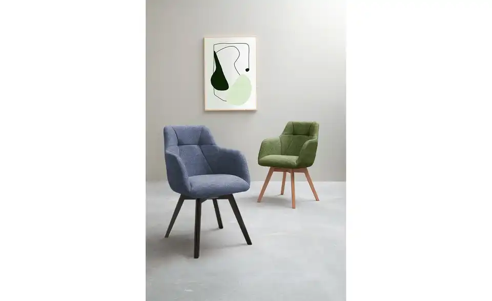 Dine + Mine Armlehnstuhl mit Steppung im Rücken Nador BHT 57|84|65 cm, Webstoff