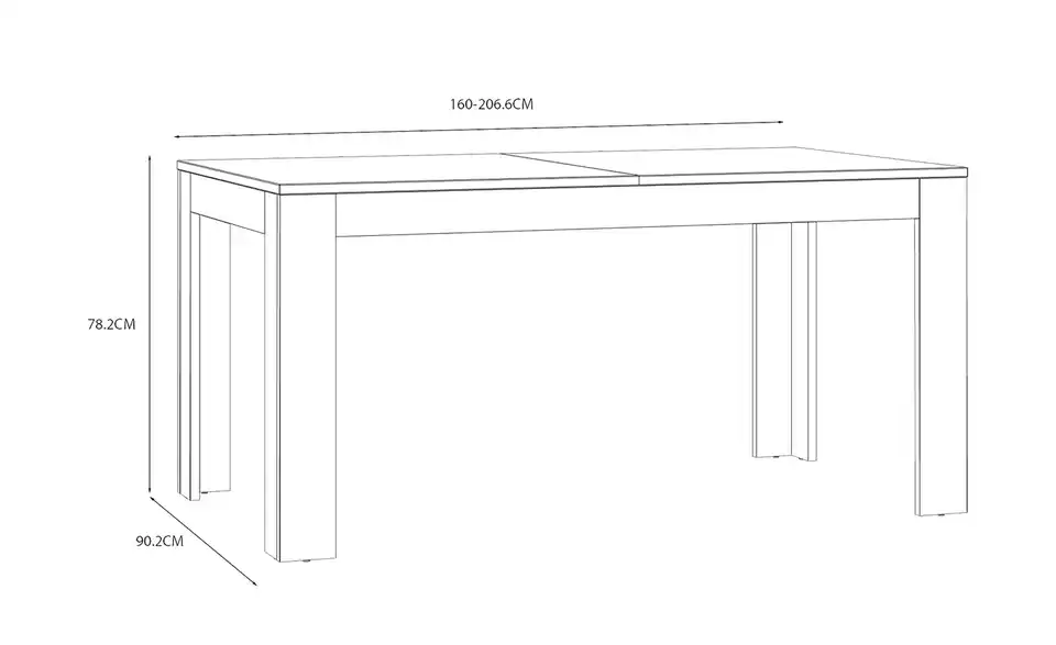 Esstisch Toneo BHL 90|78|160 cm