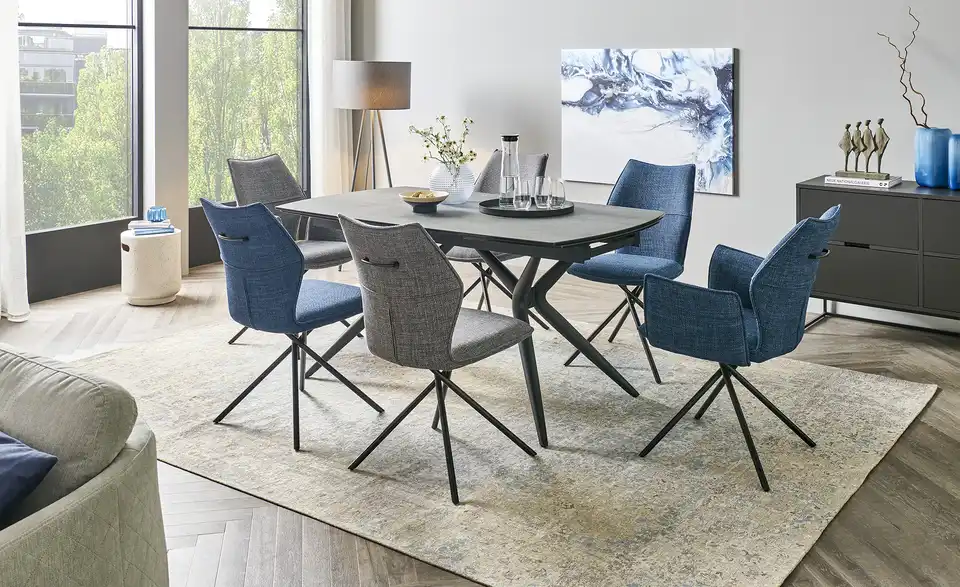 uno Esszimmerstuhl drehbar Gundis BHT 61|90,5|60,5 cm, Webstoff grob