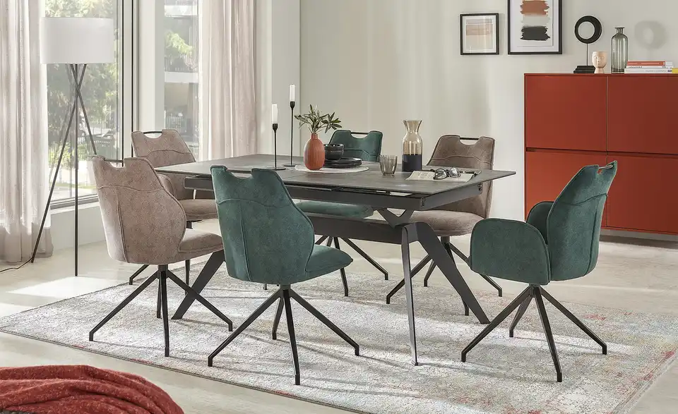 uno Esszimmerstuhl drehbar Galeo BHT 47,5|87,5|59 cm, Flachgewebe