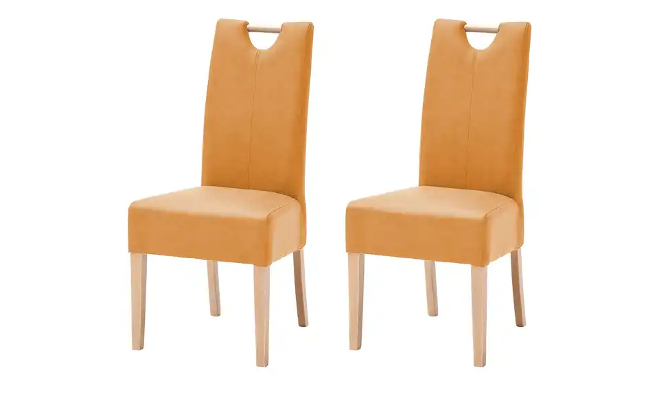 Woodford 2er Set Esszimmerstuhl mit Griff Mable BHT 47|99|59 cm, Mikrofaser