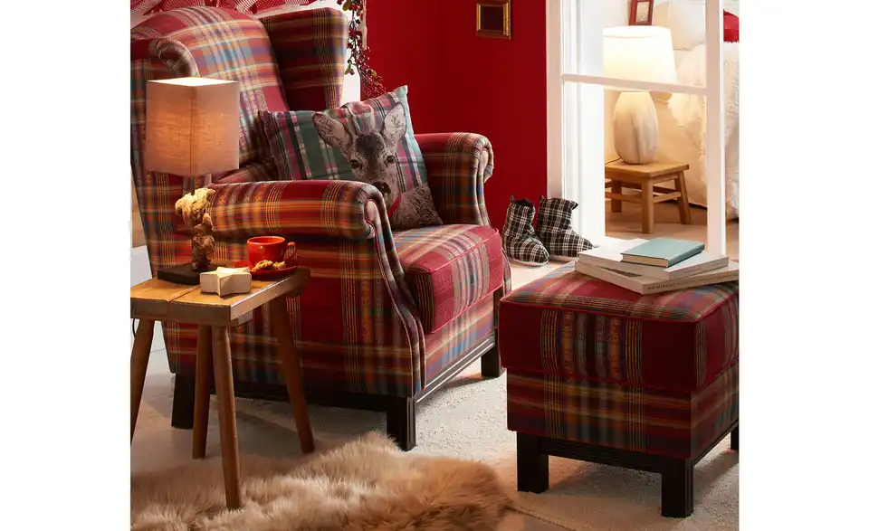 Ohrensessel im Country-Stil Newport BHT 90|106|93 cm, Webstoff