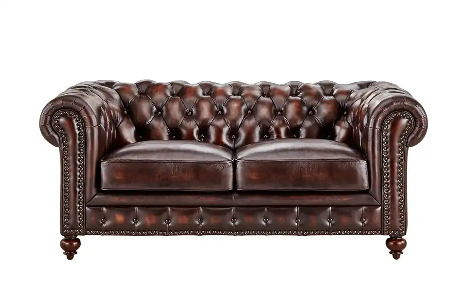 uno Ledersofa im Vintagelook Chesterfield BHT 183|80|100 cm, Leder