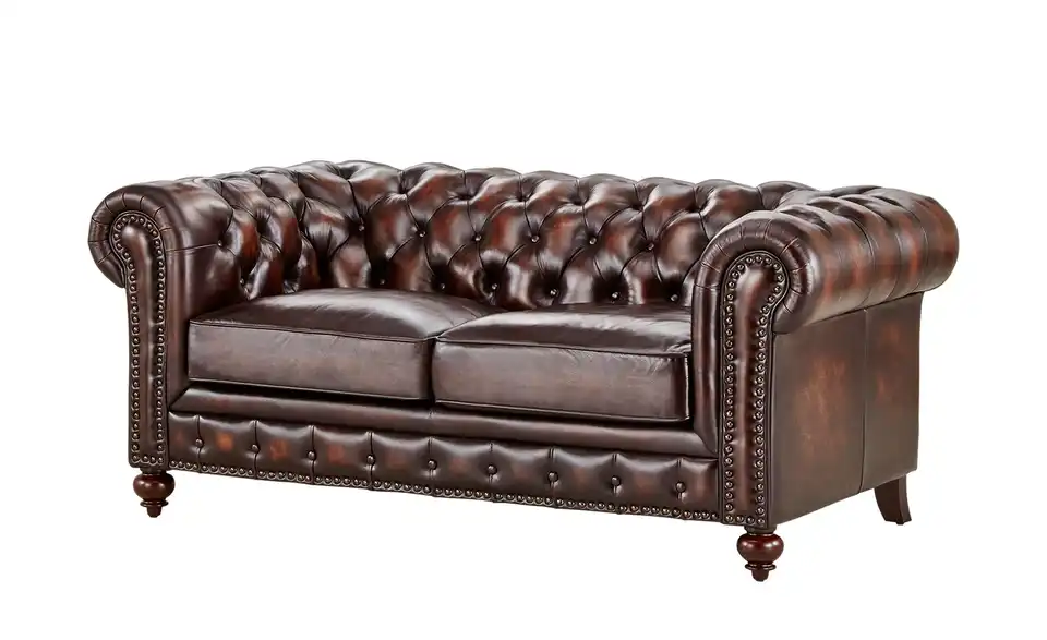 uno Ledersofa im Vintagelook Chesterfield BHT 183|80|100 cm, Leder