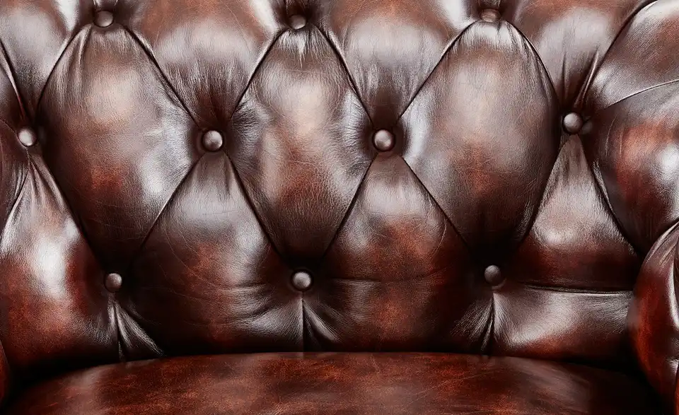 uno Ledersofa im Vintagelook Chesterfield BHT 183|80|100 cm, Leder