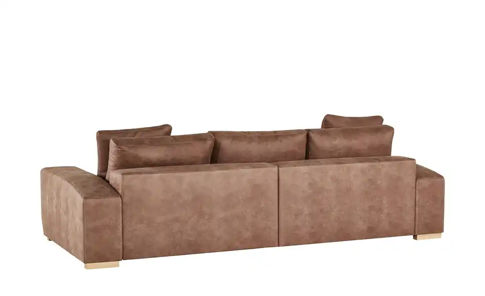 bobb Big Sofa cognac - Microfaser Caro BHT 302|68|136 cm, Mikrofaser in Leder-Optik