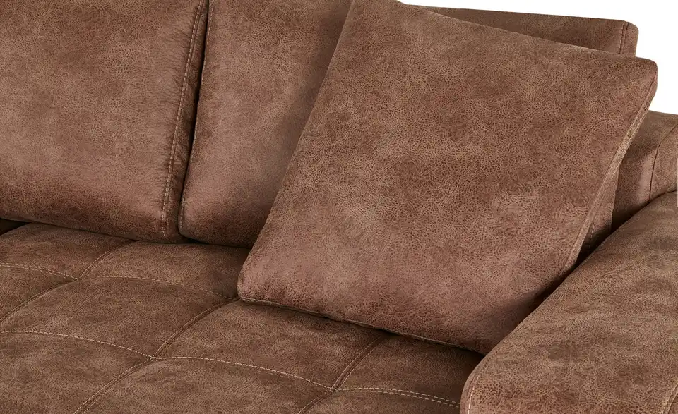 bobb Big Sofa cognac - Microfaser Caro BHT 302|68|136 cm, Mikrofaser in Leder-Optik