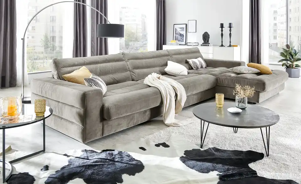 Ecksofa Samt Scarlatti BHT 416|83|205 cm, Samt