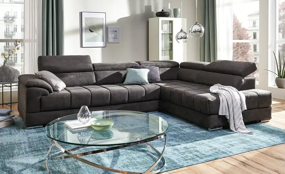 uno Ecksofa Mikrofaser Isabeli BHT 299|72|211 cm, Mikrofaser