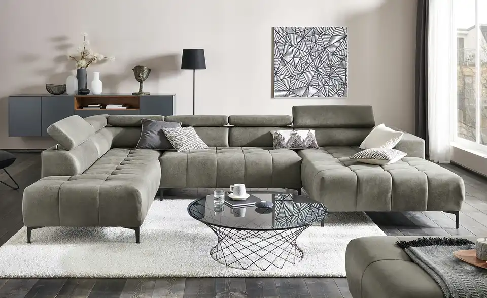 switch Wohnlandschaft Caro BHT 350|81|214 cm, Mikrofaser