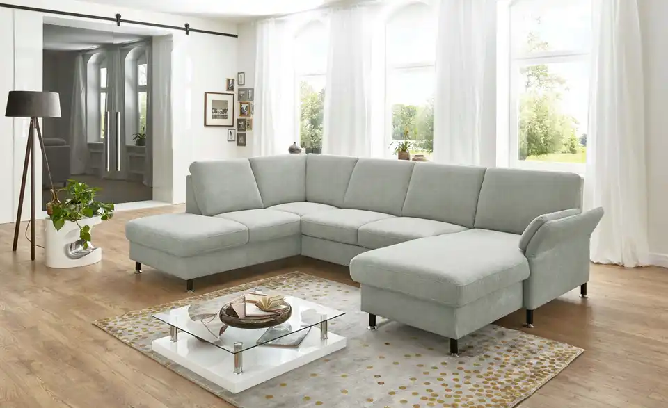 meinSofa Wohnlandschaft aus Flachgewebe Veit BHT 305|90|200 cm, Flachgewebe