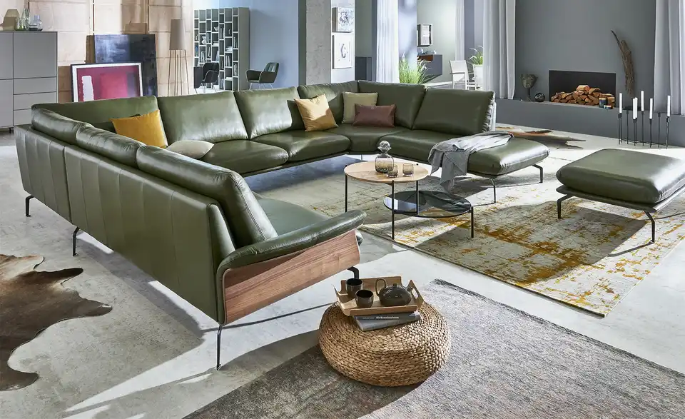 Nils Olsen Leder-Wohnlandschaft Alva BHT 404|87|309 cm, Leder