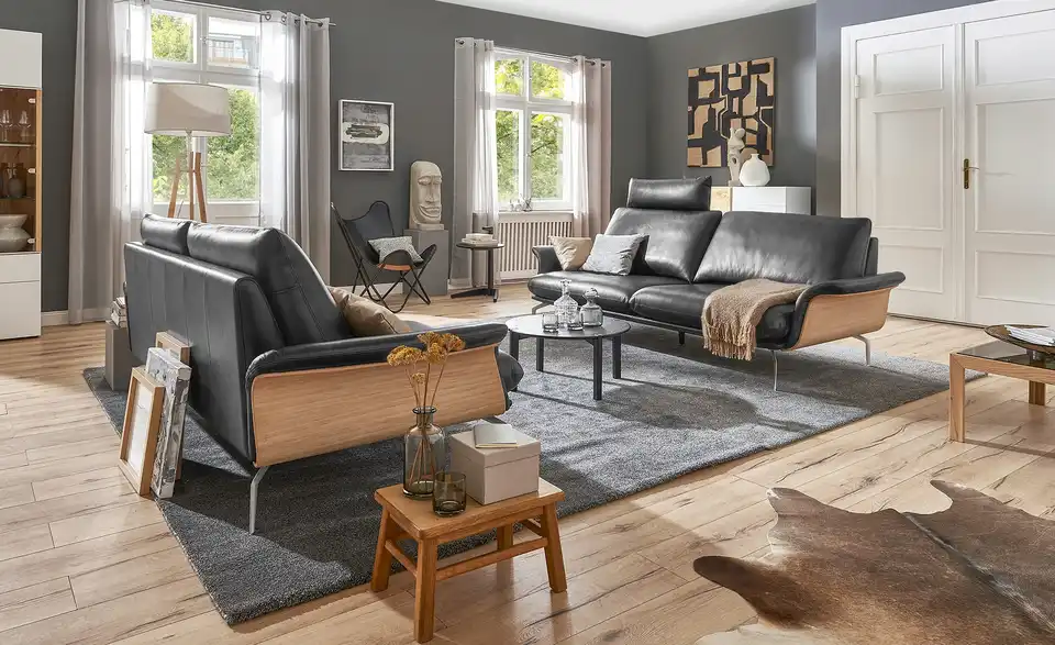 Nils Olsen Ledersofa aus Echtleder Alva BHT 214|87|101 cm, Leder