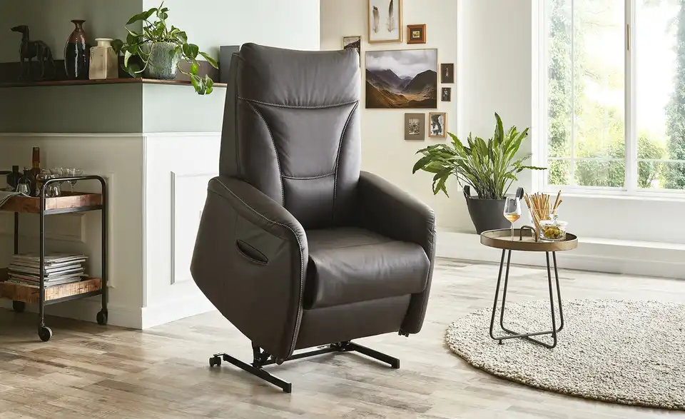 Hukla Fernsehsessel mit Aufstehhilfe Manuel XL BHT 84|108|90 cm, Leder