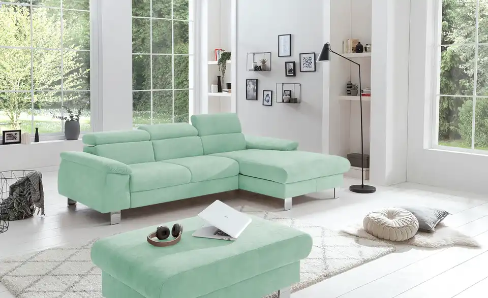 uno Ecksofa aus Velours Micky BHT 244|72|166 cm, Velours