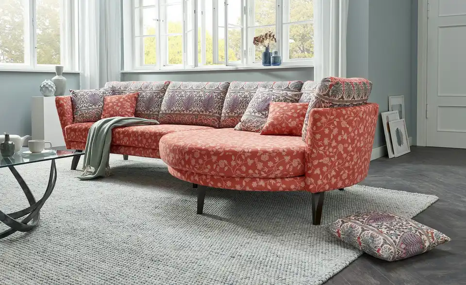 bassetti by SCHRÖNO Ecksofa Livorno BHT 338|88|150 cm, Velours