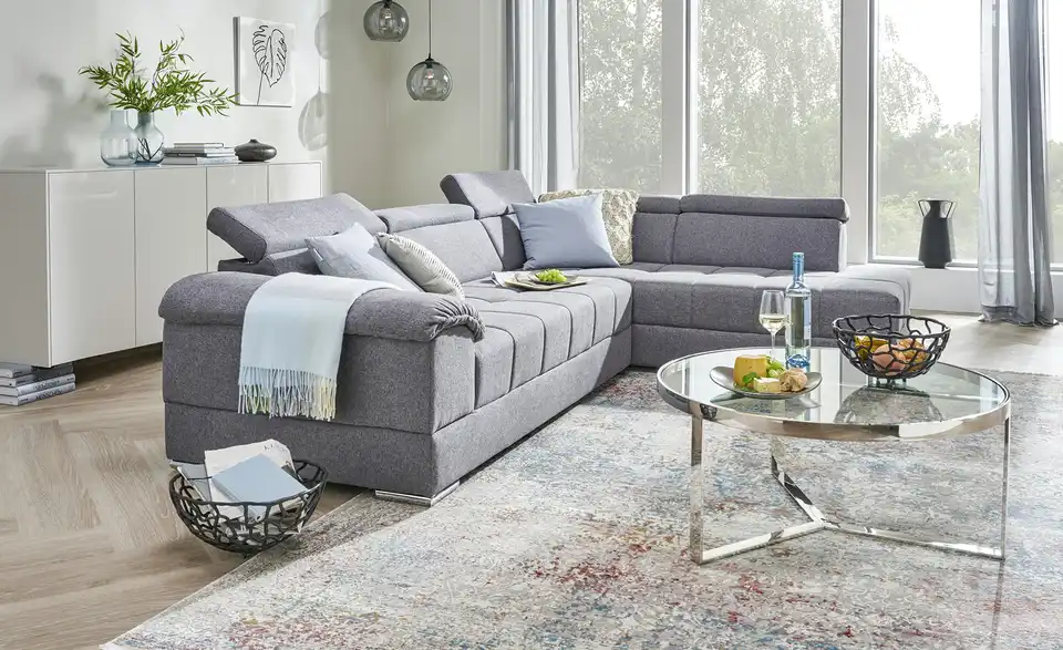 uno Ecksofa Roma BHT 295|85|215 cm, Flachgewebe