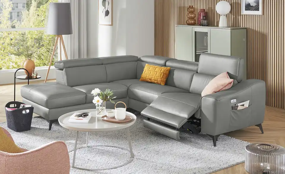 uno Ecksofa mit elektrischer Relaxfunktion Art BHT 271|97|219 cm, Leder