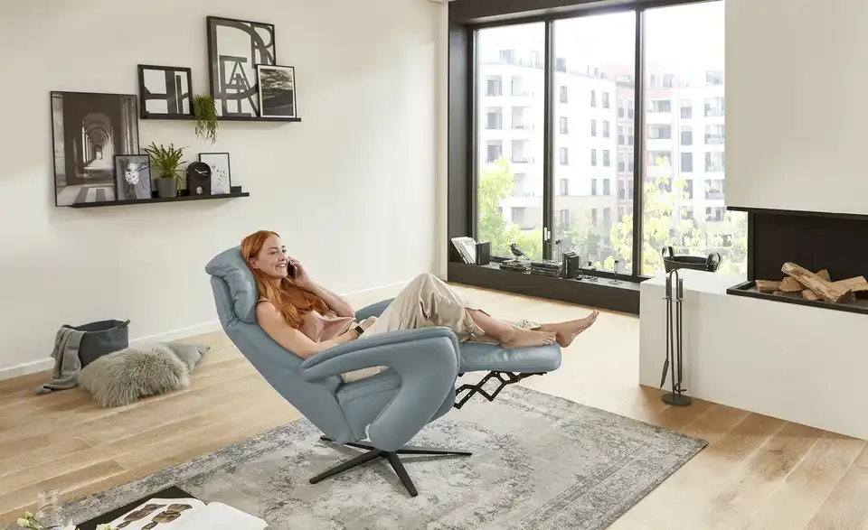 Hukla Relaxsessel aus Leder Pierre BHT 75|115|87 cm, Leder