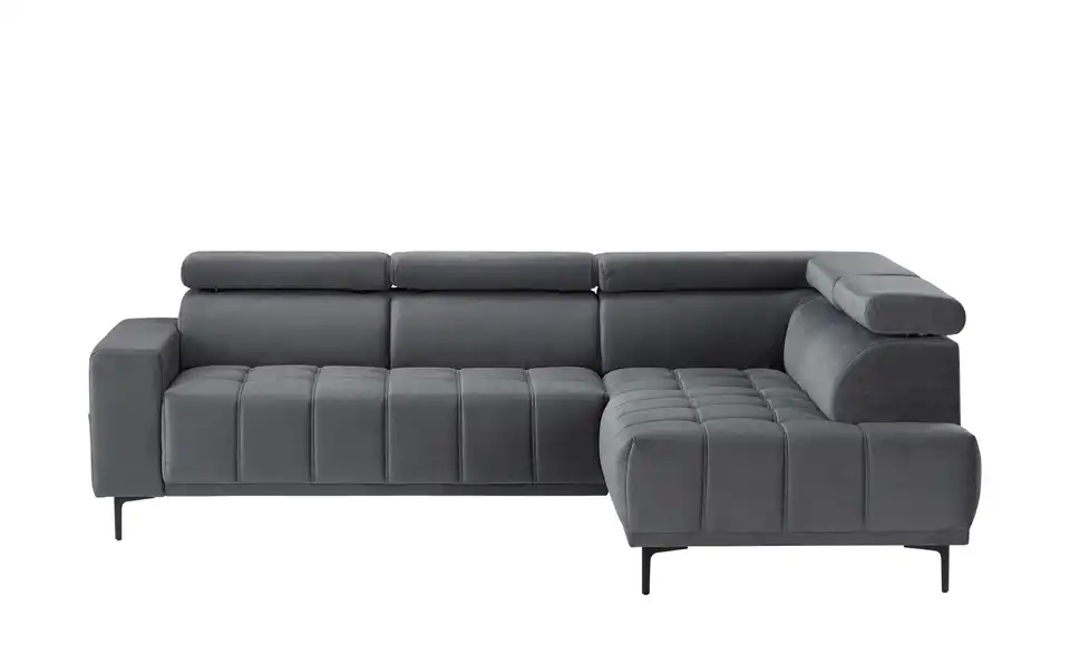 uno Ecksofa aus Mikrofaser Carrara BHT 266|85|189 cm, Mikrofaser in Velours-Optik