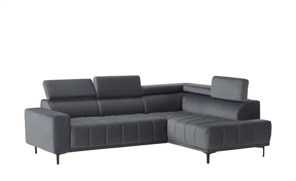 uno Ecksofa aus Mikrofaser Carrara BHT 266|85|189 cm, Mikrofaser in Velours-Optik