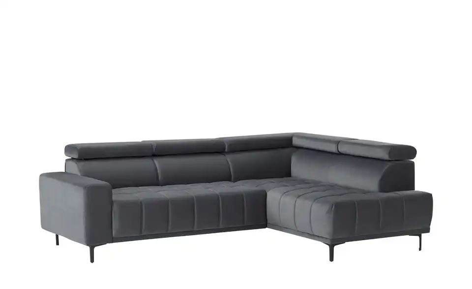 uno Ecksofa aus Mikrofaser Carrara BHT 266|85|189 cm, Mikrofaser in Velours-Optik