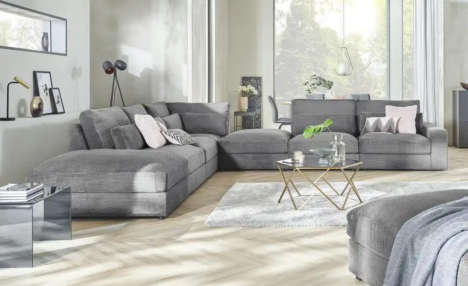 Ecksofa Branna BHT 412|88|386 cm, Cordstoff