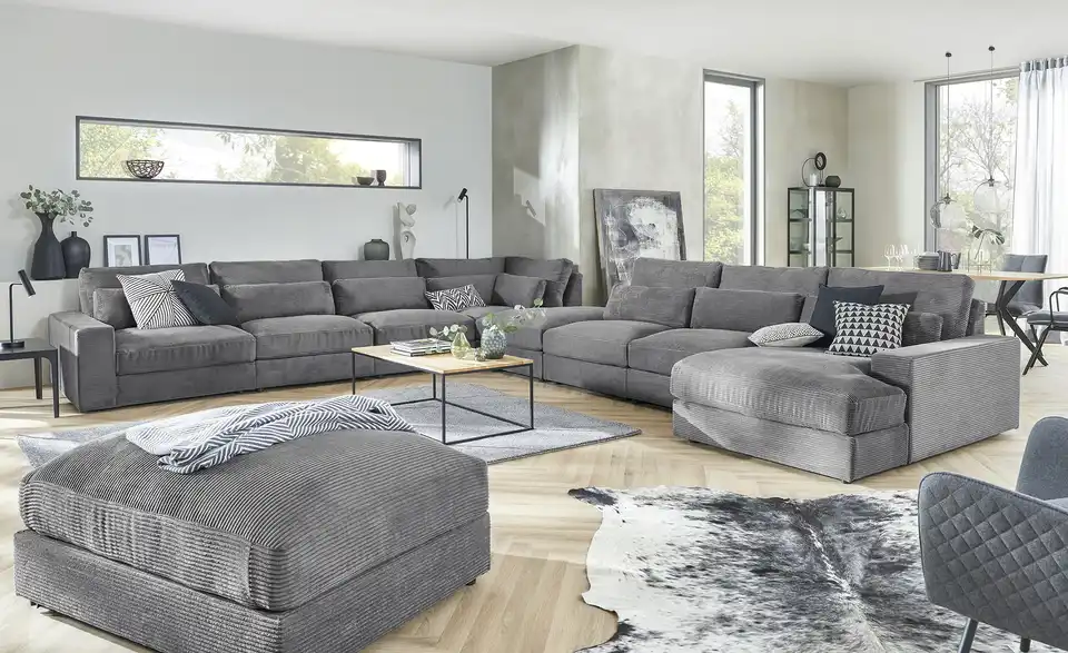 Wohnlandschaft Branna BHT 502|88|412 cm, Cordstoff