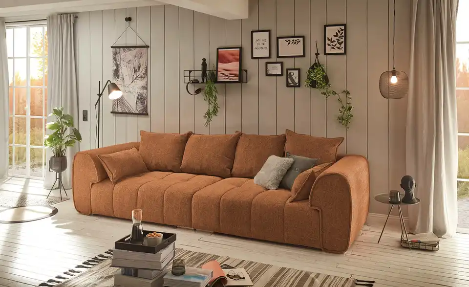uno Big Sofa London BHT 316|72|112 cm, Boucléstoff