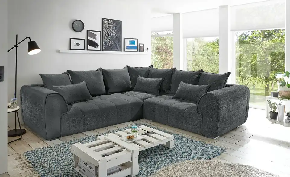 uno Ecksofa London BHT 297|71|265 cm, Boucléstoff