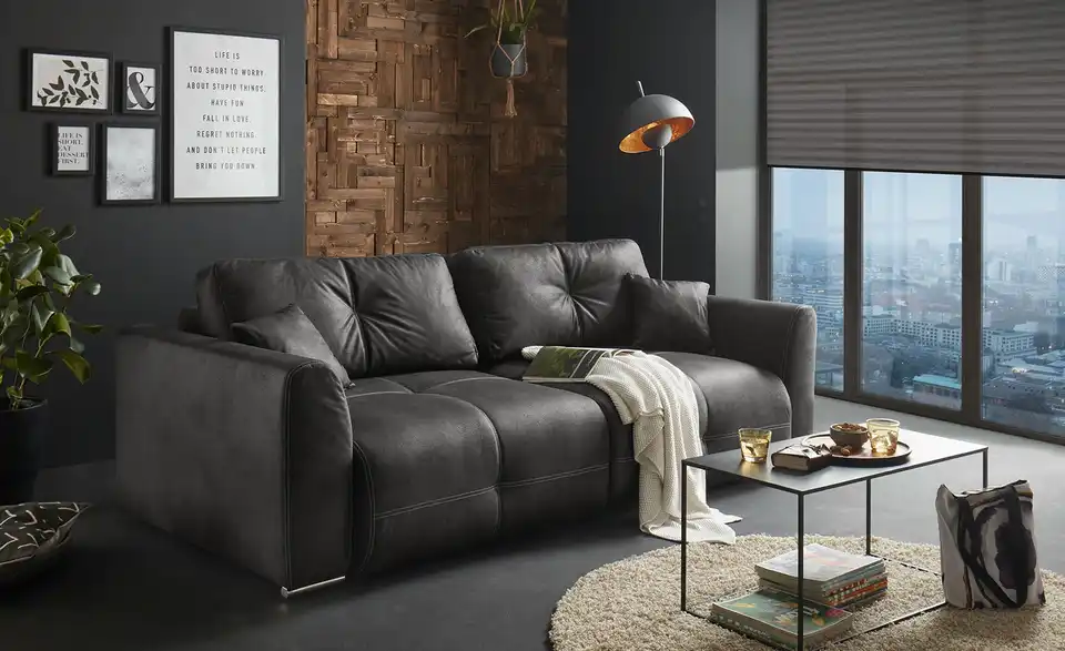 uno Schlafsofa aus Mikrofaser Diego BHT 245|85|115 cm, Mikrofaser in Leder-Optik uno Schlafsofa aus Mikrofaser Diego BHT 245|85|115 cm, Mikrofaser in Leder-Optik