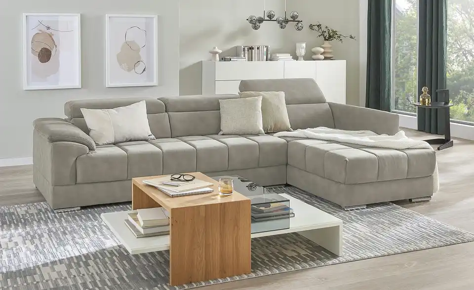 uno Ecksofa Isabeli BHT 276|72|182 cm, Mikrofaser