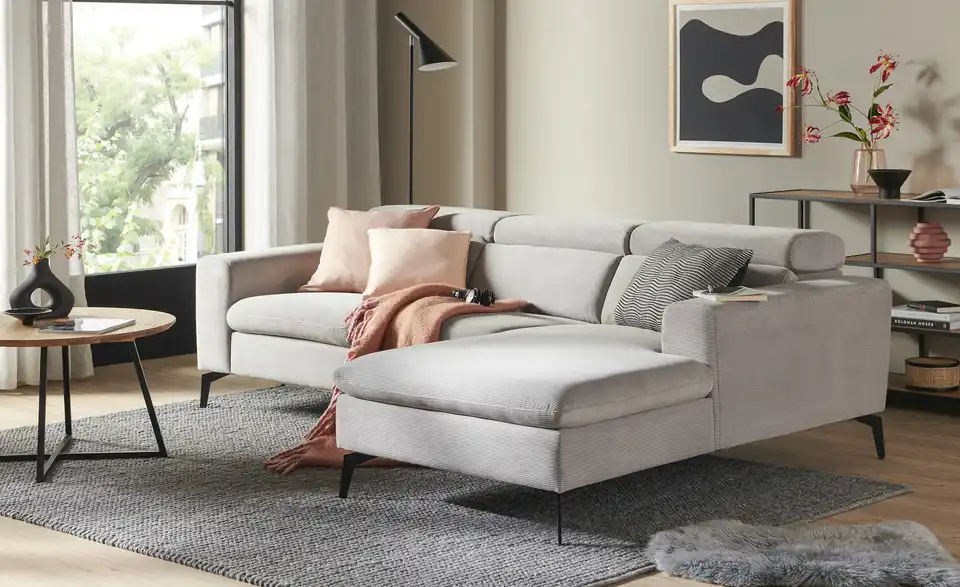 Ecksofa in Cordstoff Liselotta BHT 247|75|178 cm, Cordstoff