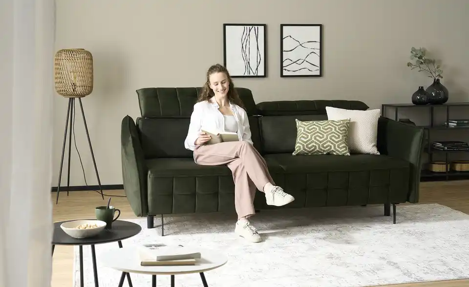 smart Schlafsofa Momoka BHT 226|90|104 cm, Samt