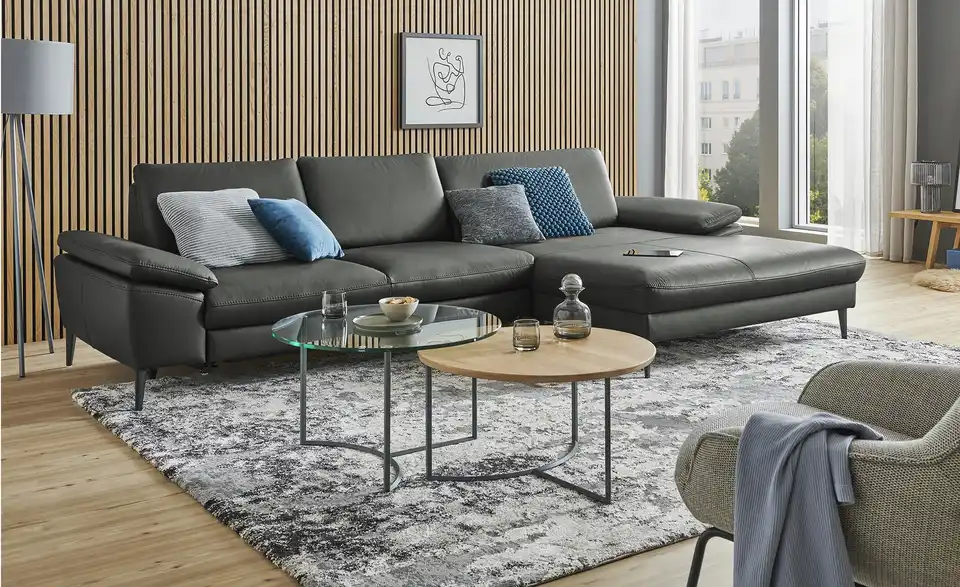 Gallery M Ecksofa Diana BHT 324|86|213 cm, Leder
