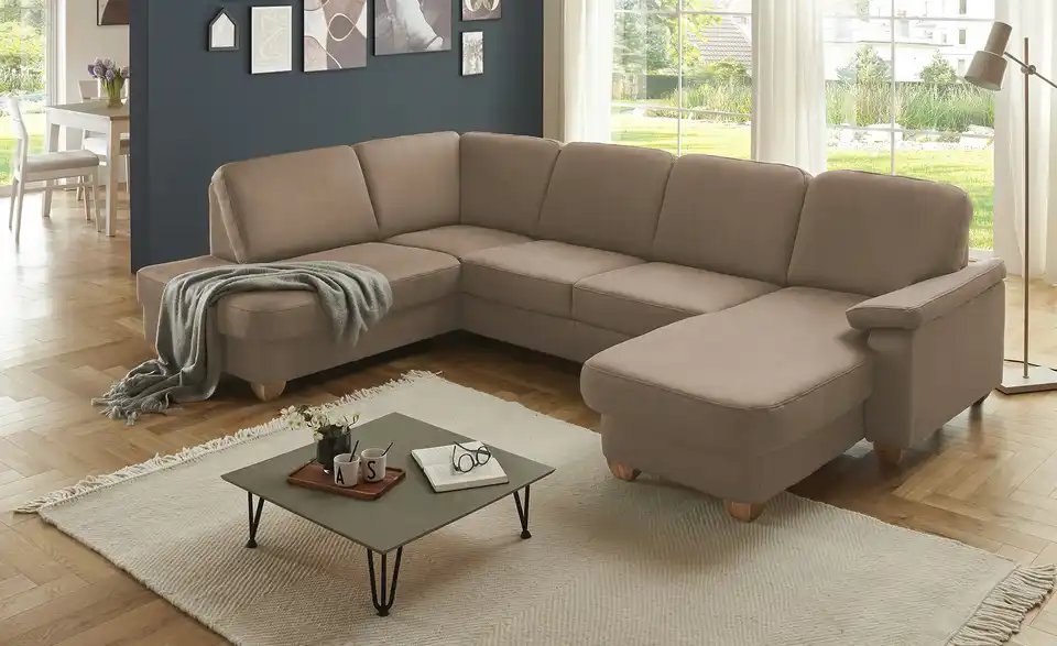 meinSofa Wohnlandschaft aus Kunstleder Oliver BHT 300|85|202 cm, Mikrofaser