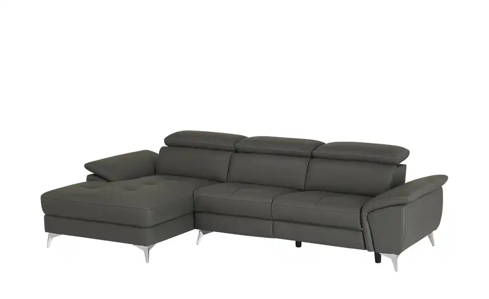 uno Leder-Ecksofa Danae klein BHT 282|78|166 cm, Leder