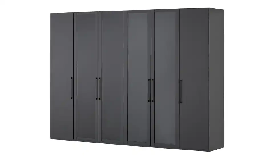 Drehtürenschrank 300 cm mit Glastüren Uma BHT 300|216|67 cm