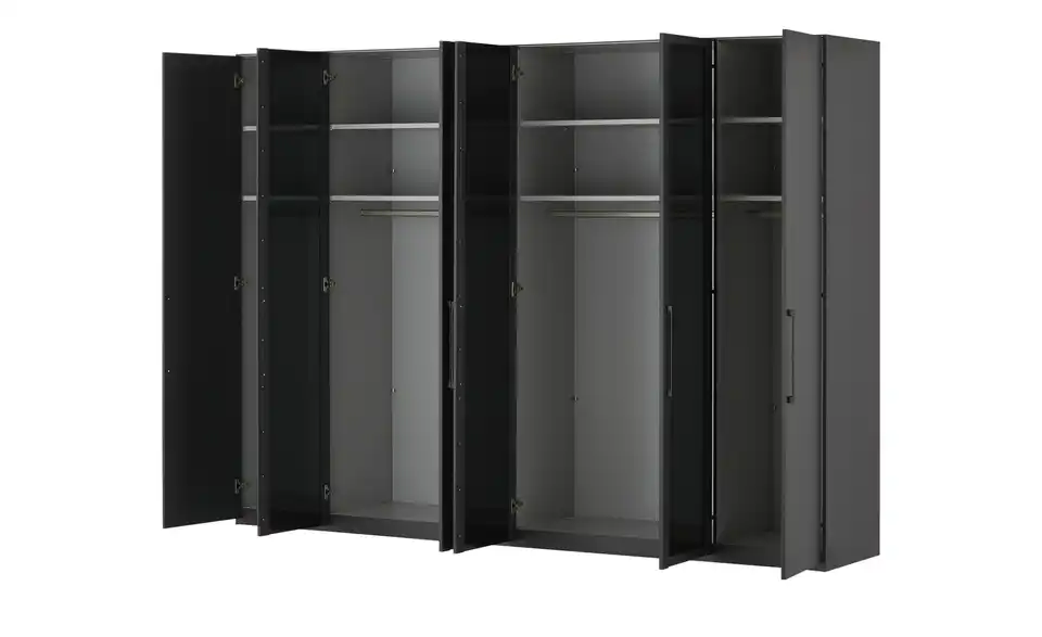 Drehtürenschrank 300 cm mit Glastüren Uma BHT 300|216|67 cm