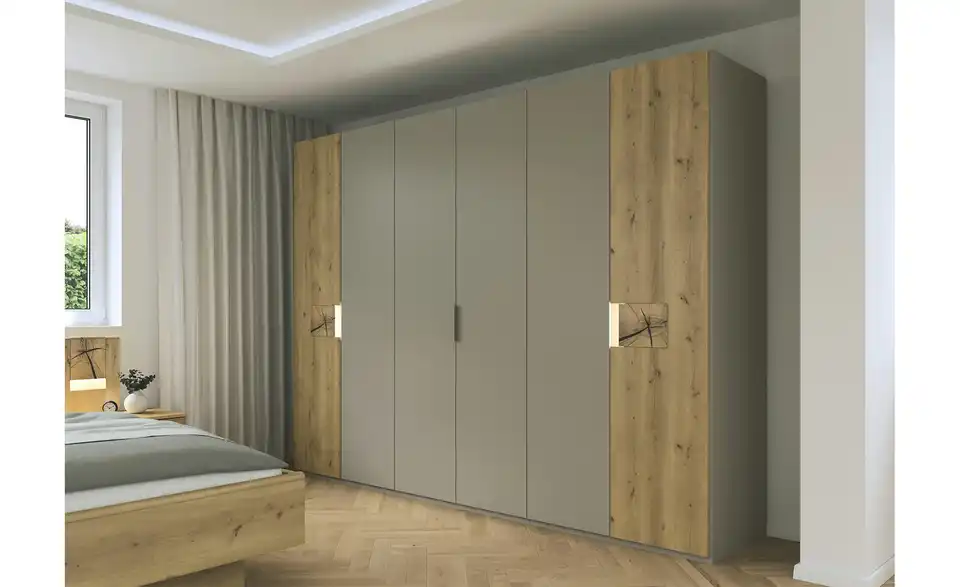 Wohnwert Drehtürenschrank teilmassiv Mercura BHT 301|223|61 cm