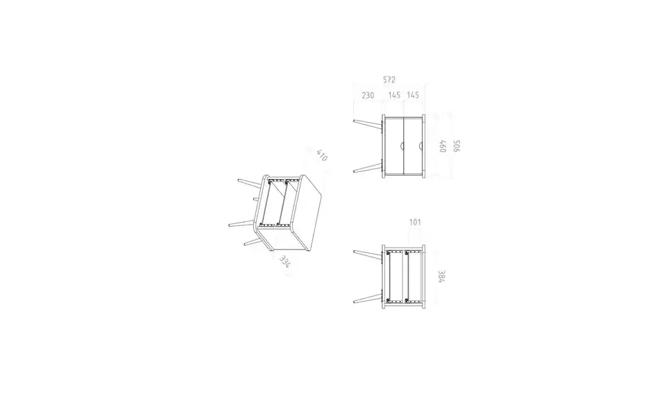 Nachttisch mit 2 Schüben BHL 50|57|41 cm