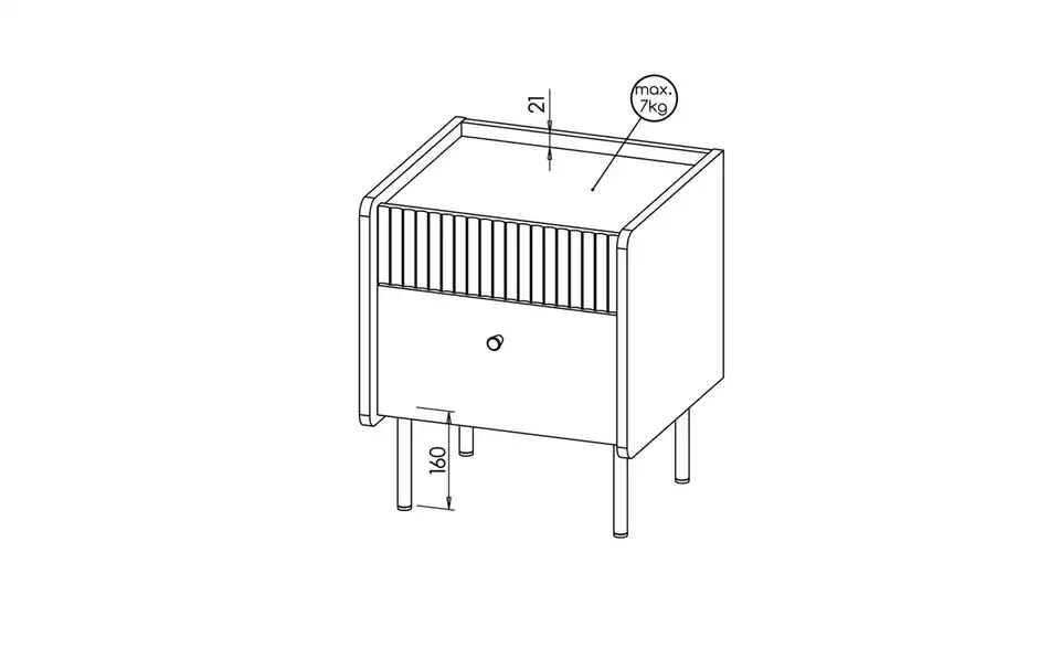 Nachtkommode BHL 42|40|50 cm