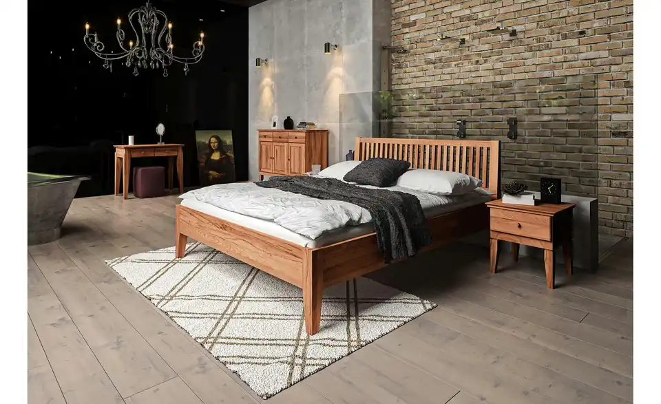 Massivholzbett Erik BHL 85|92|195 cm