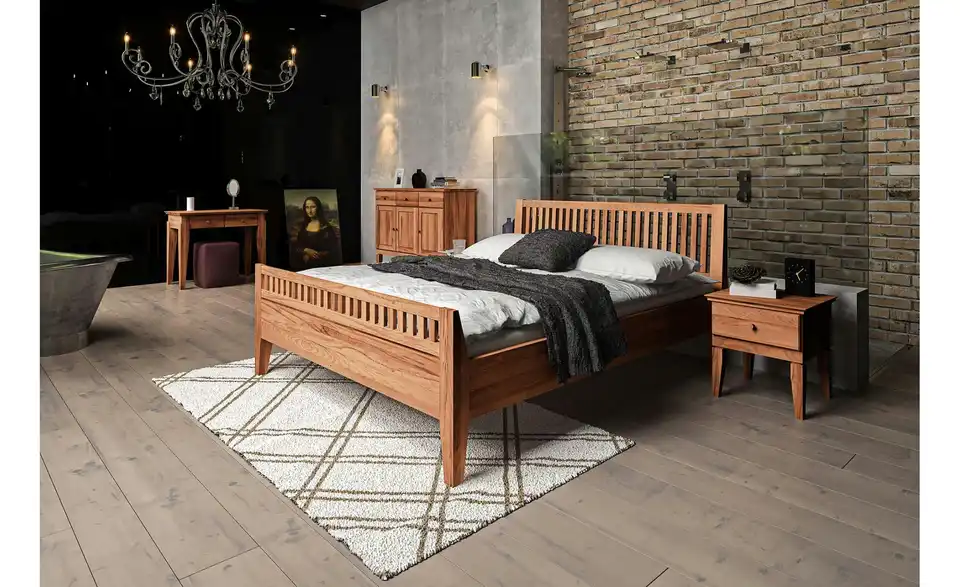 Massivholzbett Erik BHL 95|92|225 cm